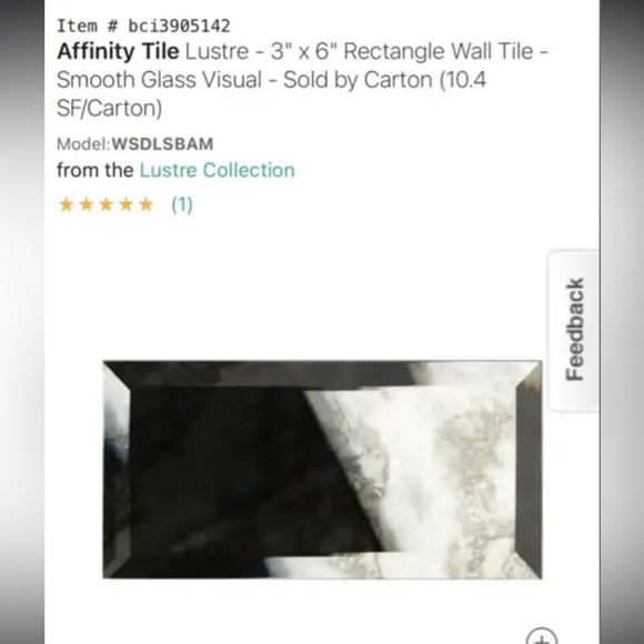 7 NEW BOXES of Lustre Beveled Antique Mirror 3" x 6" Glass Subway Wall Tile - Picture 9 of 16